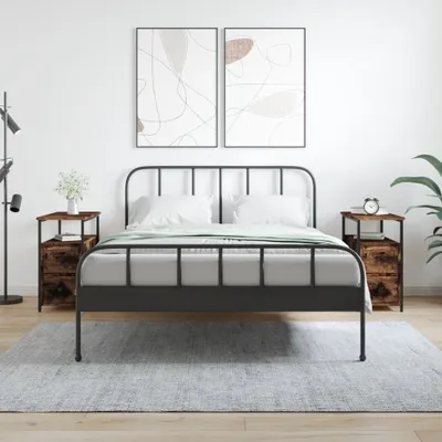 Obrázek produktu pro vidaXL Noční stolky 2 ks. Kouřový dub 30x60x60 cm výrobek ze surového dřeva