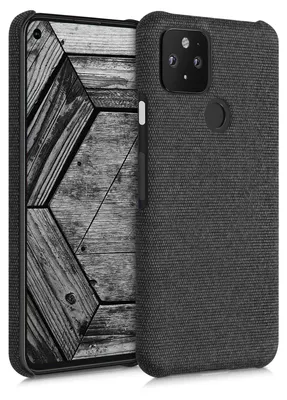 Produktbild von kwmobile Schutzhülle kompatibel mit Google Pixel 5 - Hülle - Stoff Cover Handyhülle - Backcover in Dunkelgrau