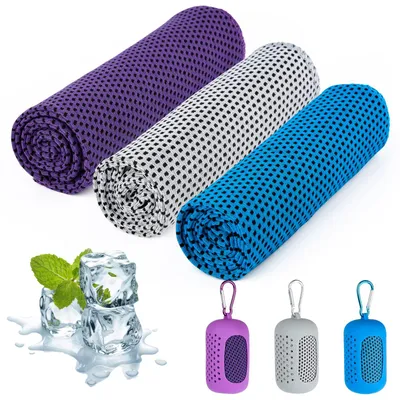 Immagine prodotto di Asciugamano rinfrescante in microfibra, confezione da 3 pezzi, ideale per collo e viso, perfetto per lo sport e lo yoga