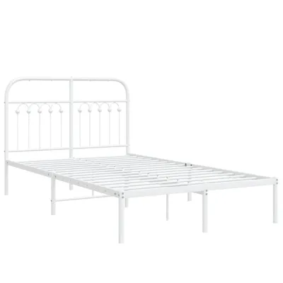 Produktbild von Bettgestell mit Kopfteil Metall Weiß 120x200 cm
