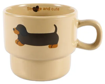 Produktbild von Dackel Tasse mit Motiv aus Keramik, 280 ml, spülmaschinenfest