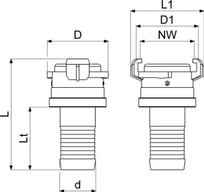 Image de Js Schnellkupplung Mit Konter-Mu  Dn25,1",Messing,Ktw+W270