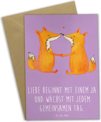 Produktbild von Mr. & Mrs. Panda Glückwunschkarte Hochzeit Liebe - Lavendeltraum - Geschenk, einladungskarten, Hochtzeit, Geschenke, osterkarten, Zusammenleben, Dekoration, Erinnerung