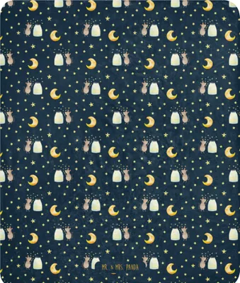 Produktbild von Mr. & Mrs. Panda Tagesdecke Maus Sterne 130 x 155 cm - Blau - Geschenk, Geburt, Taufgeschenk, Plaid, Decke, Lustige Sprüche, Geburtstag, Schmusedecke, Träume, Couchdecke