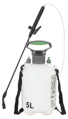 Produktbild von Relaxdays Drucksprüher, 5 l, verstellbare Düse, Bewässerung & Pflanzenschutz, Tragegurt, Pumpsprühgerät Garten, weiß