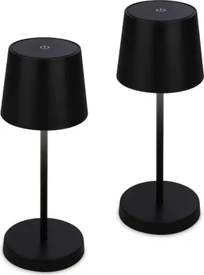 Obrázok produktu pre Nabíjateľná stolová lampa LED sada 2 dotykových stmievačov IP44 USB dobíjateľná stolová lampa čierna