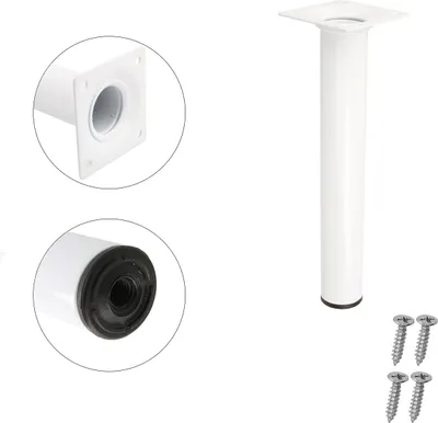 Produktbild von Runder Möbelfuss ø 30mm Weiss Metallstütze Sofafuss Möbelbein Tischbein Möbelstempel Höhe 250mm
