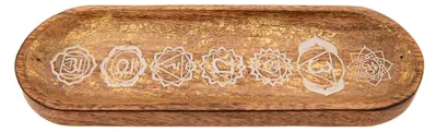 Produktbild von Räucherstäbchenhalter Chakra 28 cm Holz Goldverzierung