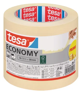 Produktbild von tesa Malerband für einfache Malerarbeiten, 3er Pack, 50m x 30mm