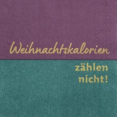 Produktbild von 20 Servietten Kalorien zählen nicht - Weihnachtskalorien 33x33cm