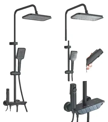 Produktbild von Duscharmatur Set, Digitale Anzeige, Regen- und Handbrauseoptionen, Schwarz Keine Anzeige