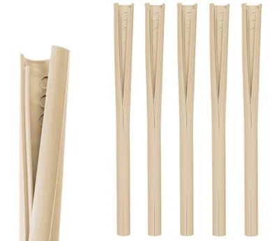 Produktbild von HELY ClickStraw Strohhalm-Set – Trinkhalme wiederverwendbar aus recycelbarem Kunststoff, Mehrweg-Halme Germany, in Champagner, Länge 190 mm, 5er Pack