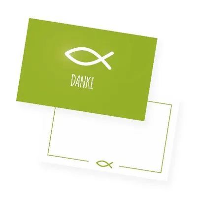 Produktbild von itenga 24x Dankeskarten grün Kommunion Taufe Konfirmation Visitenkartengröße