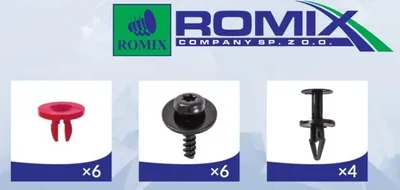 Produktbild von ROMIX Montagesatz Stoßfänger 92001 Stoßfänger unten