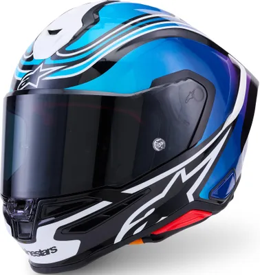 Imagen del producto de Casco Alpinestars Supertech R7 Zeal, color negro/azul/rosa, talla L