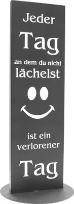 Produktbild von Gartenschild "Lächle jeden Tag" Gartendeko Dekoration Willkommensschild Säule 1 Meter hoch DB703