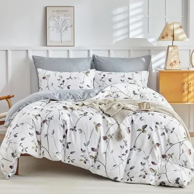 Obrázok produktu pre Obliečky 200x200 cm, 3-dielne, mikrovlákno, motív vetvičiek, pre dvojlôžko