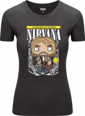 Immagine prodotto di Diarbo t-shirt da donna con stampa amante della musica Nirvana poster grigio scuro taglia XXL
