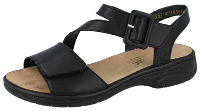 Immagine prodotto di Rieker sandalo da donna in pelle con fibbia e velcro 64561, Misura:39 EU, Colore:Nero