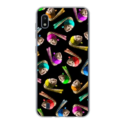 Produktbild von MuchoWow® Handyhülle Schutzhülle Hülle für Samsung Galaxy A10 Das Mädchen mit dem Perlenohrring - Regenbogen - Schnittmuster Silikon Softcase Handy Hülle - Schutzhülle