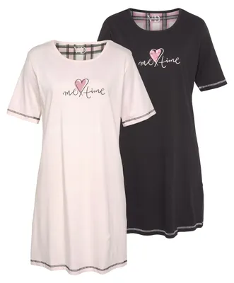 Produktbild von Vivance Dreams Sleepshirt schwarz, schwarz-weiß kariert, rosa, rosa-schwarz kariert Größe 32/34