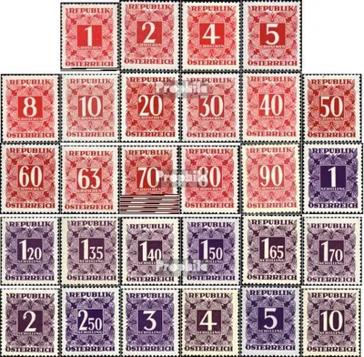 Produktbild von Briefmarken Österreich 1949 Mi P232-P259 (kompl.Ausgabe) gestempelt Portomarken