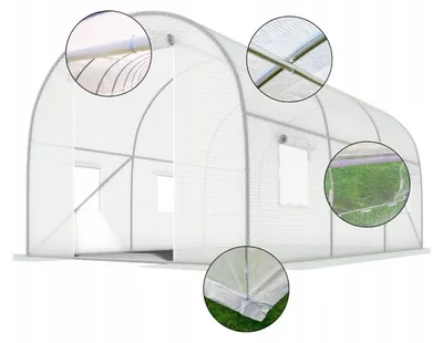 Zdjęcie produktu dla Tunel Foliowy Szklarnia Folia Ogrodnicza 18M² Ogrodowy Szklarnia 6X3M Uv-4