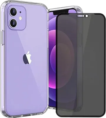 Produktbild von Hülle für iPhone Handyhülle Transparent, durchsichtig Schutzhülle, iPhone Clear Case, Stoßfest, Kratzfest mit Displayschutz – IPhone 12 / Privacy