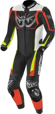 Produktbild von Berik NexG 1-Teiler Motorrad Lederkombi, schwarz/grau/gelb/rot, 56