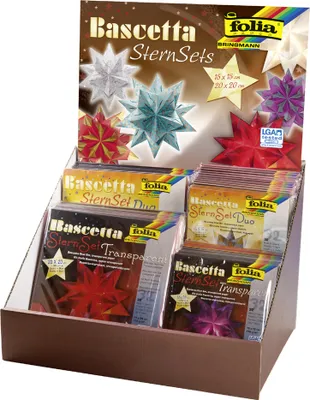 Produktbild von folia Faltblätter Bascetta-Sterne I im Thekendisplay 50 Stück