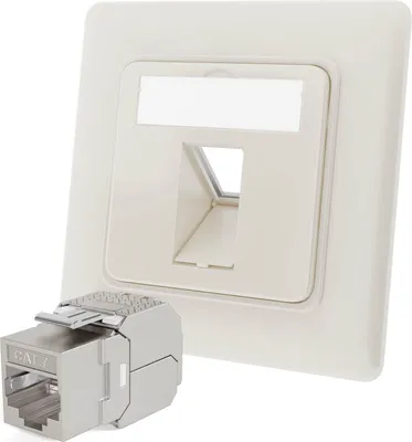 Produktbild von hb-digital Netzwerkdose 1 Port mit 1 x Keystone Modul CAT 7 Daten Dose RJ45 Unterputz RAL9010