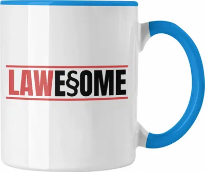 Produktbild von Trendation - Jura Tasse Geschenk Spruch Jurist Geschenkidee Anwalt Jura-Studium Lustige Sprüche Staatsexamen Lawesome (Blau)