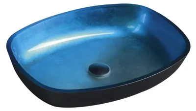 Produktbild von Sapho KVAORE Glas-Waschbecken zum Aufsetzen, 54x39,5cm, Blau