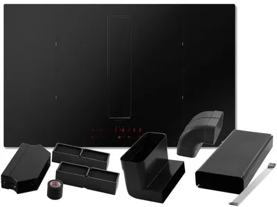 Produktbild von Elica SET NikolaTesla Fit XL Raw BR/A/83 Kochfeldabzug Induktion Schwarz Matt + KIT0167756 Installationsset Umluft