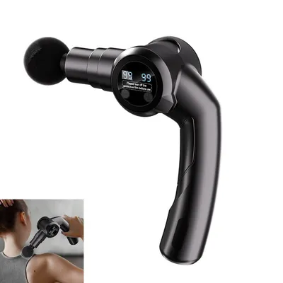Produktbild von Faltbare Massagepistole mit 99 Geschwindigkeiten, 6 Massageköpfen, 2500mAh Akku, leise & kraftvoll, Tiefengewebe-Muskelmassagegerät für Nacken, Rücken & Beine