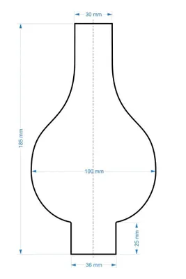 Obrázek produktu pro Skleněný cylindr na lampu pr. 36/185 – ruční výroba | Česká kvalita