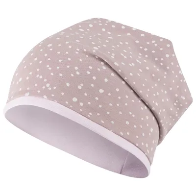 Produktbild von Mädchen Mütze Beanie Übergangsmütze Herzen, Punkte Allover-Print, Altrosa-Rosa, Gr. 50-52