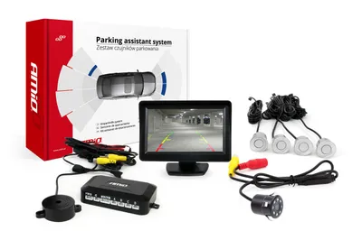 Obrázok produktu pre AMiO Parkovací asistent TFT01 4,3" s kamerou HD-307-IR 4-senzorové strieborné