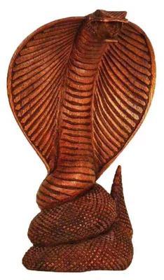 Immagine prodotto di Scultura in legno Cobra scultura astratta in legno Africa Asia decorazione fatta a mano Cobra, 30 cm