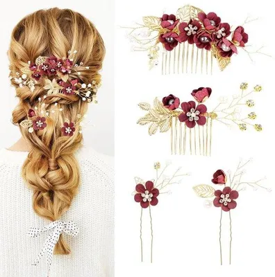 Immagine prodotto di Accessori per capelli con fiori blu per spose e damigelle, ideali per i matrimoni