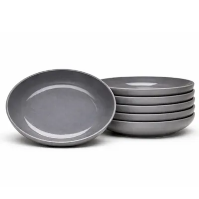Produktbild von Suppenteller Malmö 20 cm anthrazit 6er-Set Steingut – Van Well – spülmaschinen- & mikrowellengeeignet