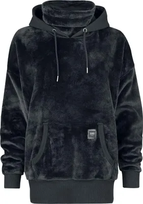 Produktbild von Black Premium by EMP Damen schwarzer Kapuzenpullover mit hohem Kragen XXL