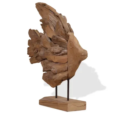 Zdjęcie produktu dla vidaXL Rzeźba ryby z drewna tekowego 40x12x57 cm