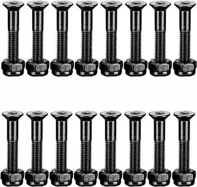 Immagine prodotto di Set di accessori per longboard | Viti e dadi di ricambio neri da 25 mm, 16 pezzi