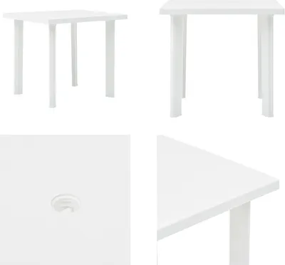 Zdjęcie produktu dla vidaXL Stół ogrodowy biały 80 x 75 x 72 cm plastikowy - Stół ogrodowy - Stoły ogrodowe - Stół do jadalni - Stoły do jadalni