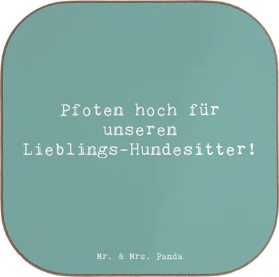 Produktbild von Mr. & Mrs. Panda Untersetzer für Gläser Spruch Lieblings-Hundesitter - Meeresbrise - Geschenk, Getränkeuntersetzer, Aufmerksamkeit, Bedanken, Dankeschön, Hundesitter