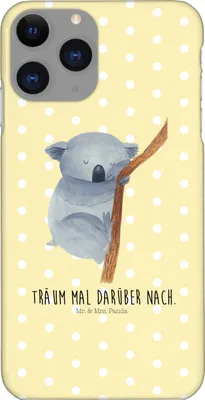 Produktbild von Mr. & Mrs. Panda Iphone 11 Pro Handyhülle Koalabär - Gelb Pastell - Geschenk, Bär, Schlafzimmer, Premium Kunststoff, Koala, Lustige Sprüche, Träumen, schlafen, Handy Case