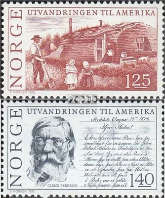 Produktbild von Briefmarken Norwegen 1975 Mi 707-708 (kompl.Ausg.) postfrisch Auswanderung nach Amerika