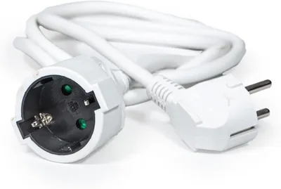 Obrázek produktu pro Prodlužovací kabel - bílý - H05VV-F - 3 x 1,5 mm - 2 m - 3680 W - 16 A