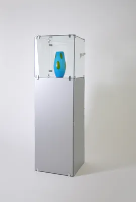 Produktbild von Haubenvitrine AB4242 - 42 x 42 x 140 cm, ohne Beleuchtung / silber / Staufach geschlossen